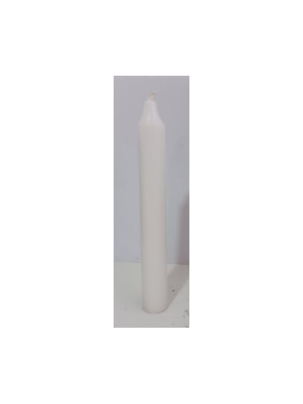 Vela Bujía Blanca,18x2cm.