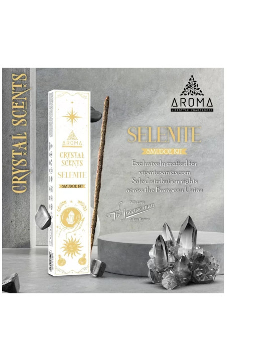 Incienso Aroma con Minerales, Cristal Selenita