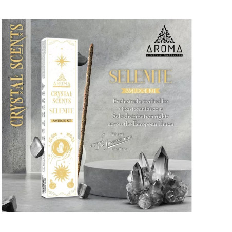 Incienso Aroma con Minerales, Cristal Selenita