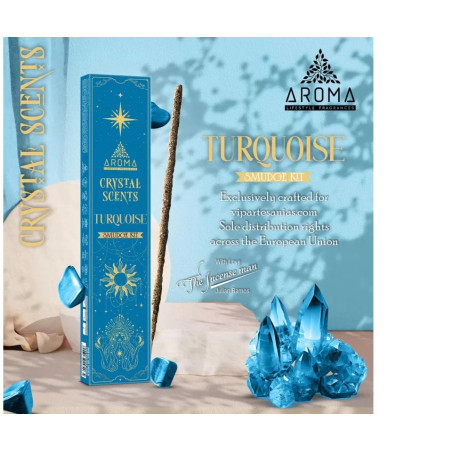 Incienso Aroma con Minerales, Cristal Turquesa