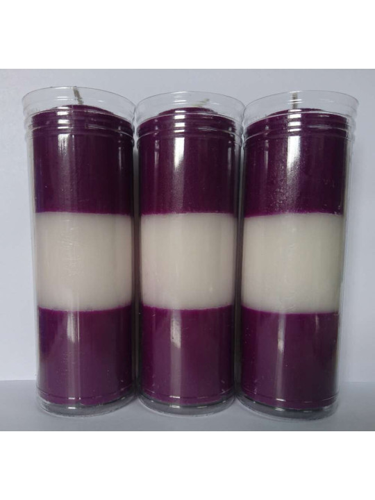Velón Morado-Blanco-Morado Especial Esotérico