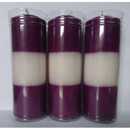 Velón Morado-Blanco-Morado Especial Esotérico