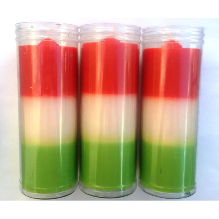 Velón Verde-Blanco-Rojo Especial Esotérico