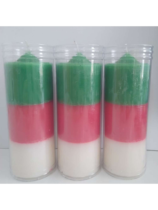 Velón Blanco-Rojo-Verde Especial Esotérico