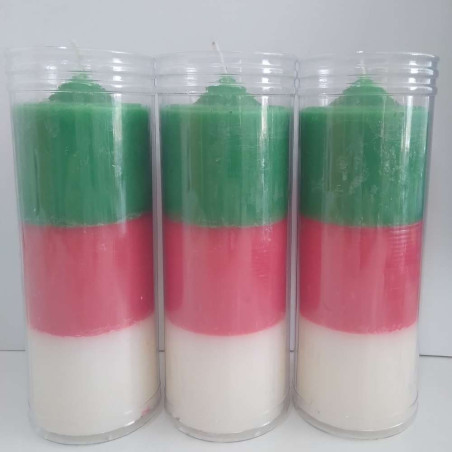 Velón Blanco-Rojo-Verde Especial Esotérico