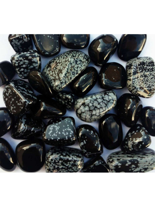 Canto Rodado Mediano Obsidiana Nevada de 2,5 a 3,5 cm