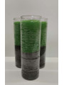 Auténtico Velón Esotérico Negro-Verde en Vaso de Cristal Grueso