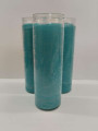 Auténtico Velón Esotérico Azul Claro en Vaso de Cristal Grueso