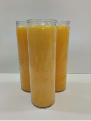 Auténtico Velón Esotérico Naranja en Vaso de Cristal Grueso