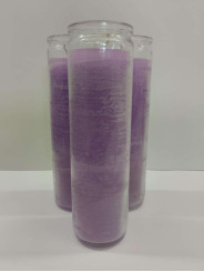 Auténtico Velón Esotérico Violeta en Vaso de Cristal Grueso