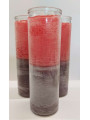 Auténtico Velón Esotérico Morado-Rojo en Vaso de Cristal Grueso