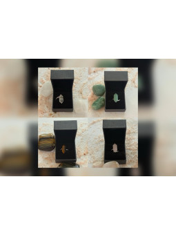 Anillos de Plata Con Minerales con Caja Expositora (Aleatorio)