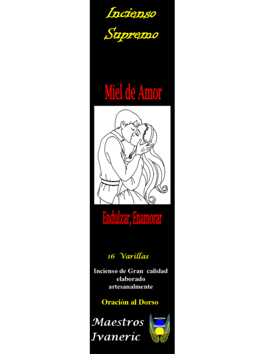 Incienso Supremo de Propósito Miel de Amor, con Oración