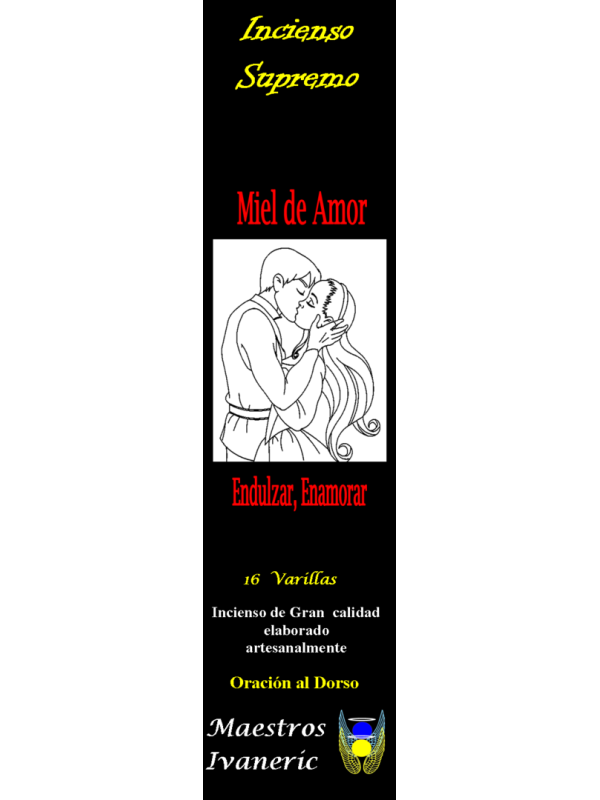 Incienso Supremo de Propósito Miel de Amor, con Oración