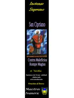 Incienso Supremo de Propósito San Cipriano, Con Oración