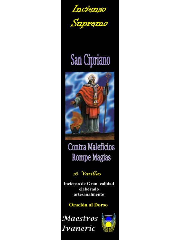Incienso Supremo de Propósito San Cipriano, Con Oración