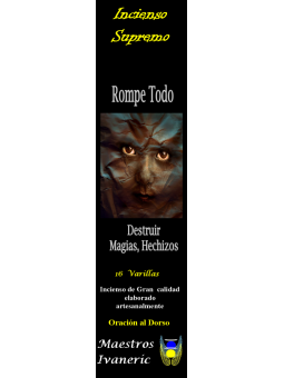 Incienso Supremo de Propósito Rompe Todo Mal, Con Oración