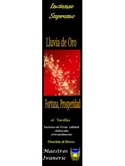 Incienso Supremo de Propósito Lluvia de Oro, Con Oración