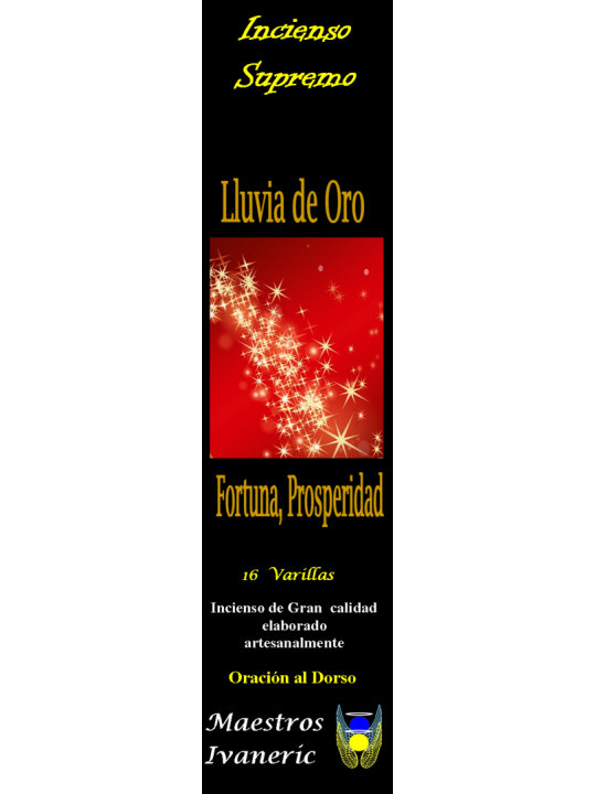 Incienso Supremo de Propósito Lluvia de Oro, Con Oración