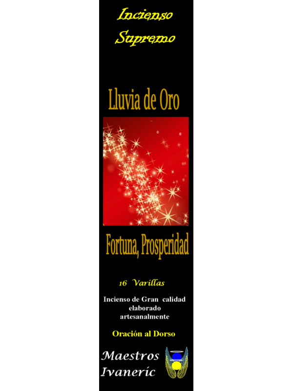 Incienso Supremo de Propósito Lluvia de Oro, Con Oración