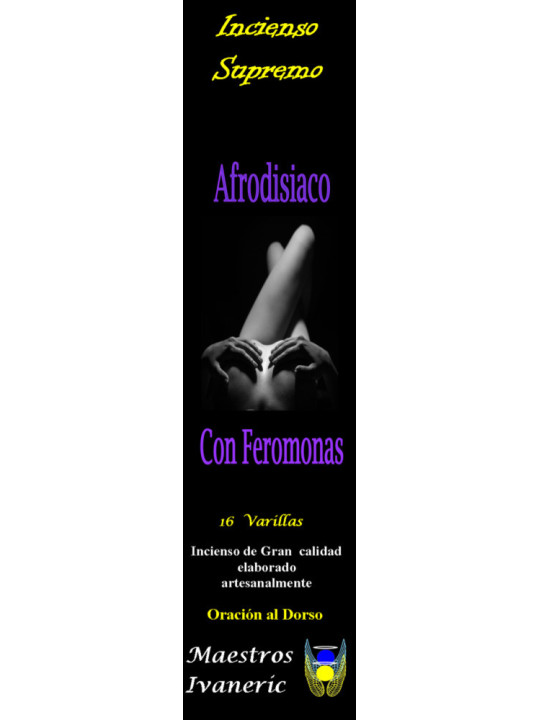 Incienso Supremo de Propósito Afrodisíaco con Feromonas, Con Oración