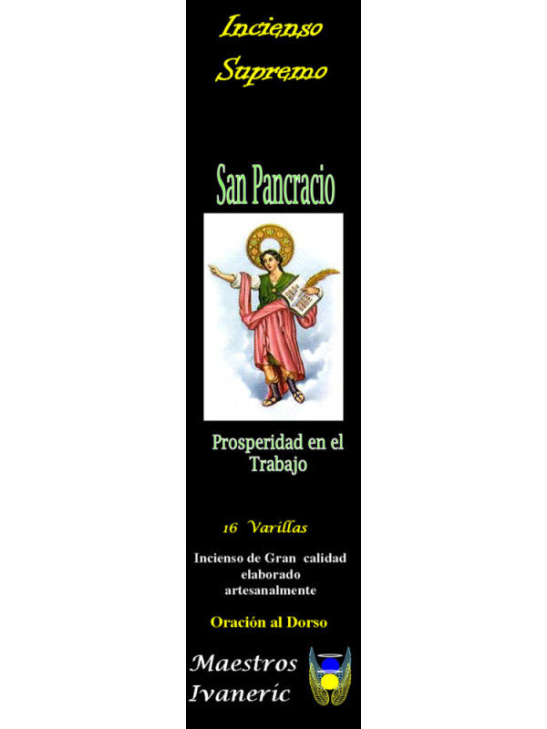Incienso Supremo de Propósito San Pancracio,  Con Oración