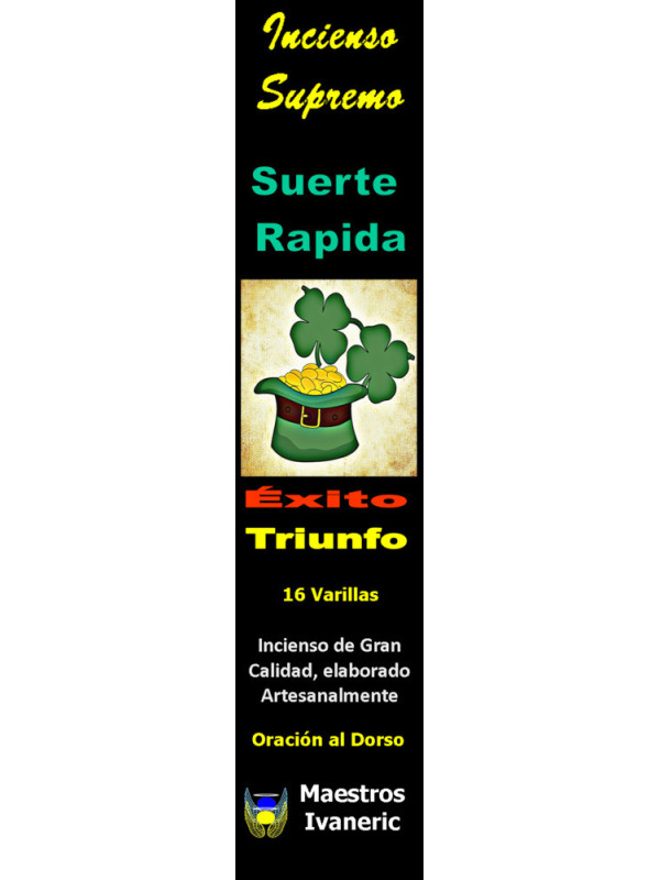 Incienso Supremo de Propósito Suerte Rapida, Con Oración