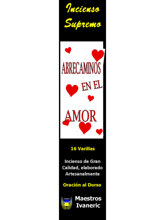 Incienso Supremo de Propósito Abrecaminos en el Amor, Con Oración