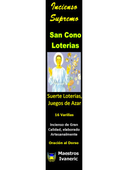 Incienso Supremo de Propósito San Cono, Con Oración