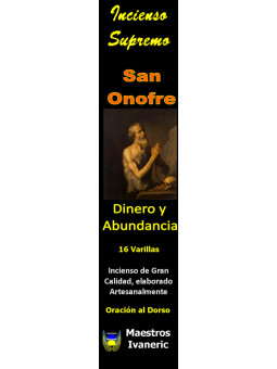 Incienso Supremo de Propósito San Onofre, Con Oración
