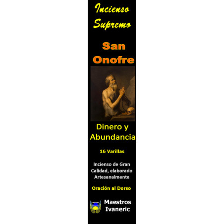 Incienso Supremo de Propósito San Onofre, Con Oración
