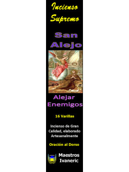 Incienso Supremo de Propósito San Alejo, Con Oración