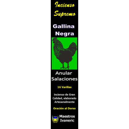 Incienso Supremo de Propósito Gallina Negra, Con Oración
