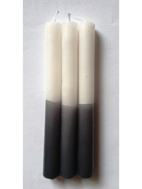 Vela Esotérica Especial 11 Cm Negra-Blanca
