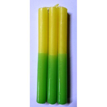Vela Esotérica Especial 11 Cm Verde-Amarilla