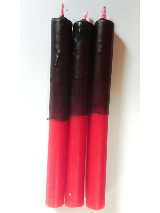 Vela Esotérica Especial 11 Cm Roja-Negra