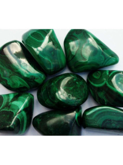 Canto Rodado Mineral Malaquita  de 3,5 a 5cm