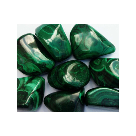 Canto Rodado Mineral Malaquita  de 3,5 a 5cm