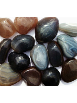 Canto Rodado Grande Agata Gris y Carneola Calidad B de 4 a 6cm