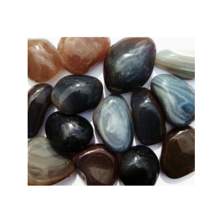 Canto Rodado Grande Agata Gris y Carneola Calidad B de 4 a 6cm