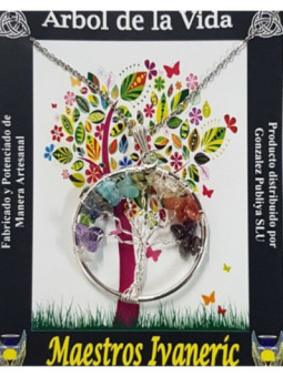 Colgante con Minerales Árbol de la Vida. 7 Chakras