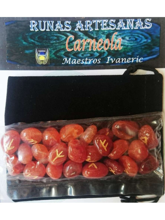 Runas de Carneola con Bolsa Guarda Runas
