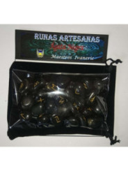 Runas de Ágata Negra  con Bolsa Guarda Runas