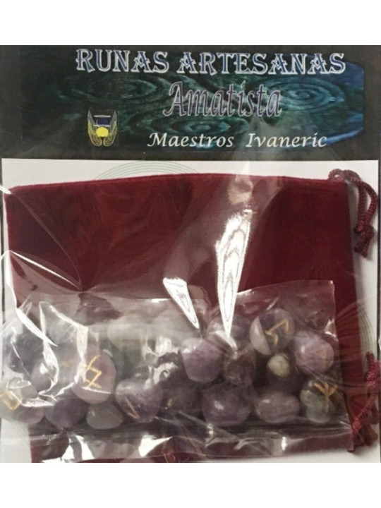 Runas de Amatista con Bolsa Guarda Runas