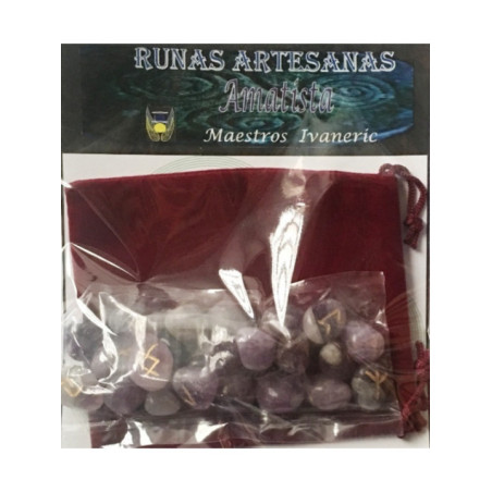 Runas de Amatista con Bolsa Guarda Runas