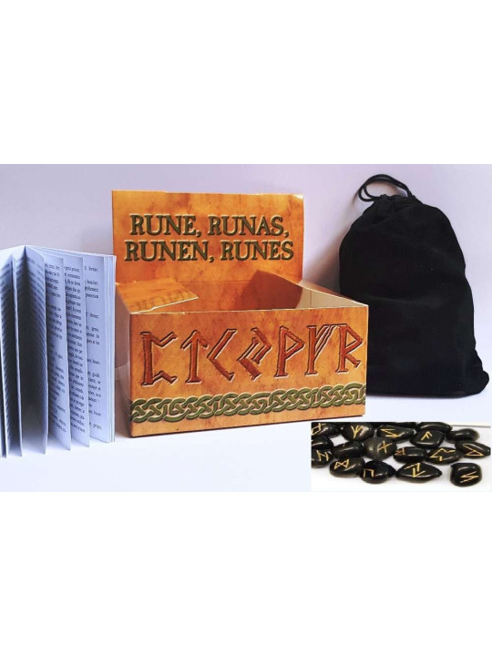 Runas Ágata Negra, Incluye Instrucciones, Estuche y Bolsa