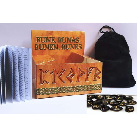 Runas Ágata Negra, Incluye Instrucciones, Estuche y Bolsa