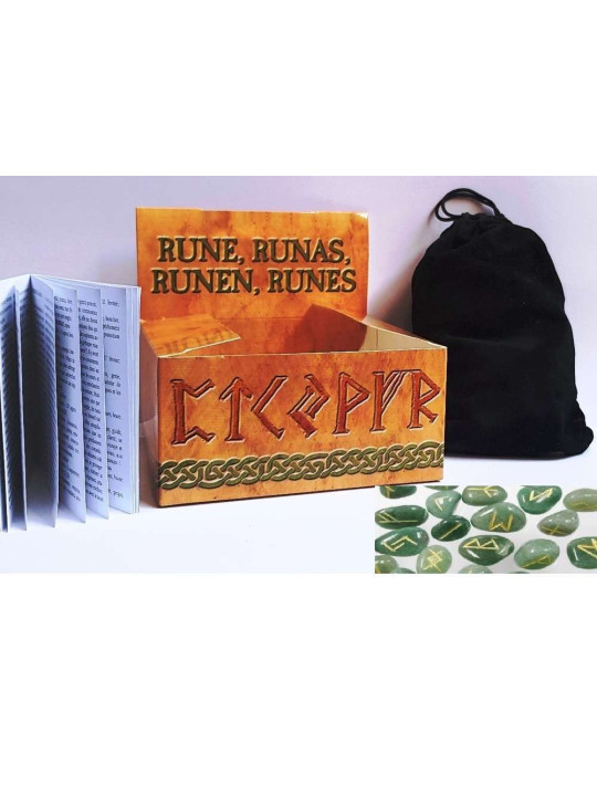 Runas Aventurina, Incluye Instrucciones, Estuche y Bolsa
