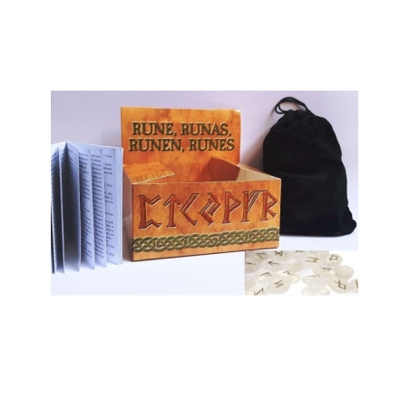 Runas Cristal de Roca, Incluye Instrucciones, Estuche y Bolsa