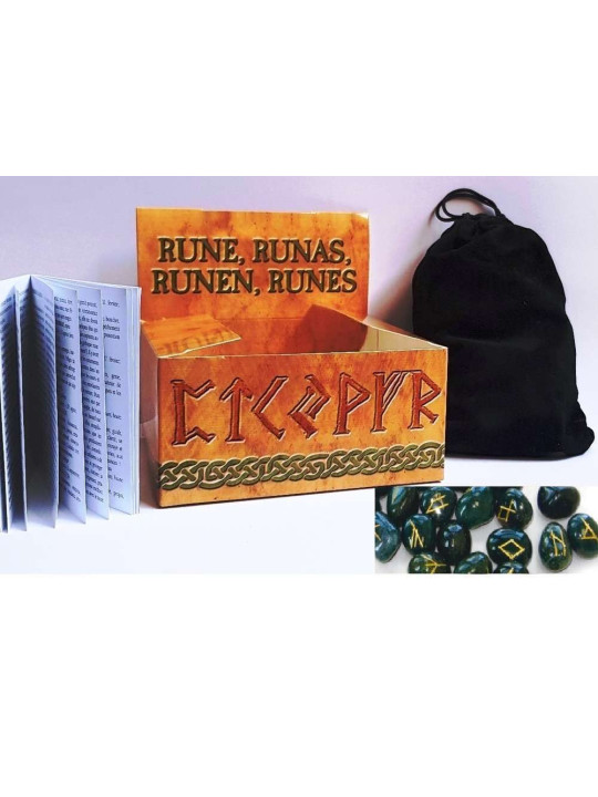 Runas Piedra de Sangre, Incluye Instrucciones, Estuche y Bolsa